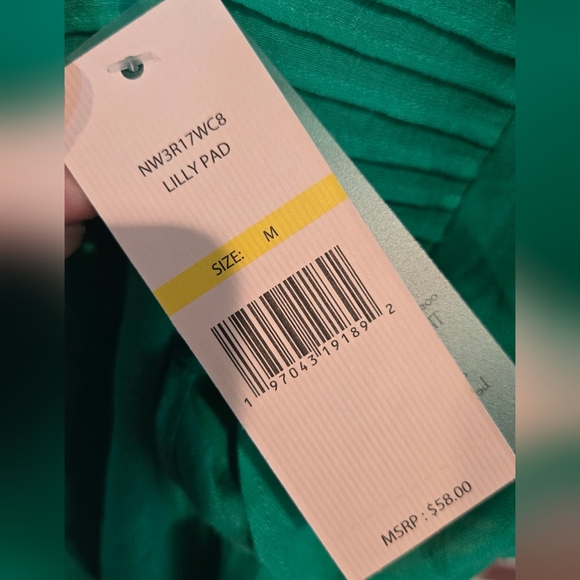 Nanette Lepore Pleated Babydoll Lillypad Green Womans Blouse Top M $58 NEW - Picture 4 of 5